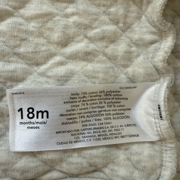 18 mo Carters quilted sweatsuit woodland theme - Picture 2 of 7